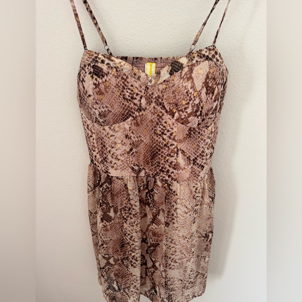 Snake Print Spaghetti Strap Dress
